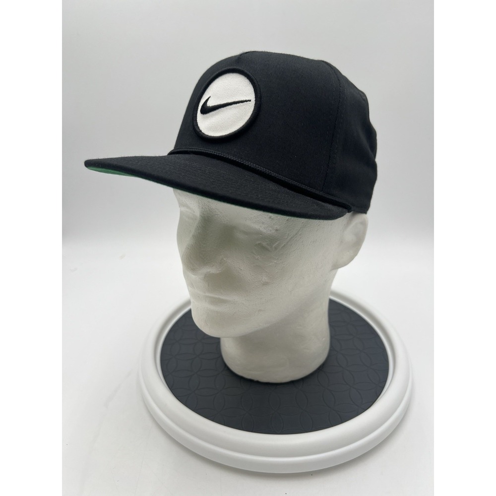 Nike Golf Dri-FIT Pro Structured Snapback Hat Black Circle Swoosh DH1343-010
